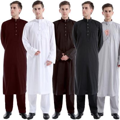 China Polyester Kanzu men muslim dress islamic clothing for men muslim robe thobe for sale