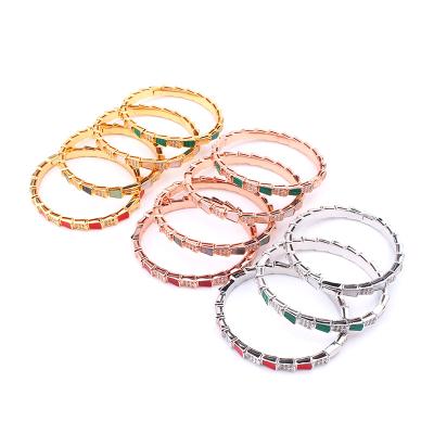 China FASHIONABLE Hot Sale Silver Bangle Bone Acrylic Bracelets&bangles Gold Plated Shiny Crystal Cubic Zircon Men And Women Cuff Bracelets for sale