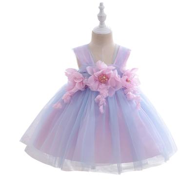 China New Plus Size Summer Kids Flower Fairy Wedding Dress Party Wear Lace Bridesmaids Dresses for sale