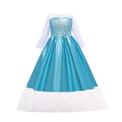 China Princess Plus Dress Up Elsa Dress Princess Cosplay 110-150cm Height Kids Girls Halloween Party for sale