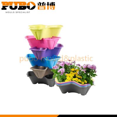 China New Design Plastic Stack Flower Pot Injection Molds Direct Factory Price for sale