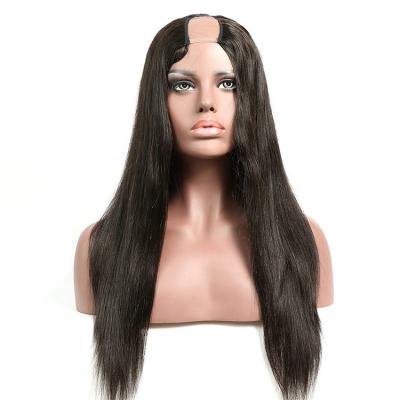 China Yaki Beauty Hot Hair Wigs Virgin U Part Wig Silky Straight Peruvian Hair for sale