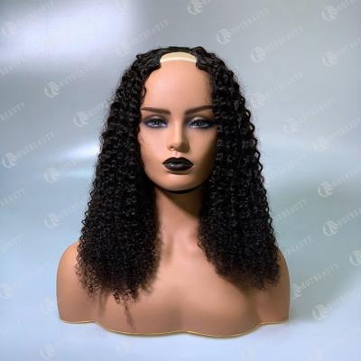 China Jerry Curl Hot Beauty Jerry's Curly Cuticle Aligned Virgin Hair Wigs Wholesale U Part Wig Hair for sale