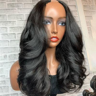 China 100% Natural Loose Wave U Part Brazilian Hair Wigs For Women Raw Indian Virgin Mix Wig Hair Extensions Wholesale Color for sale