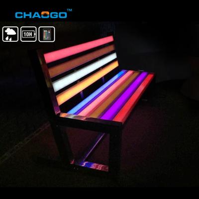 China Remote Control Bar/Nightclub/Home/Restaurant RGB Color Changing Luminous Lead Plastic Led Light Bench Outdoor Garden Patio LED Bench for sale