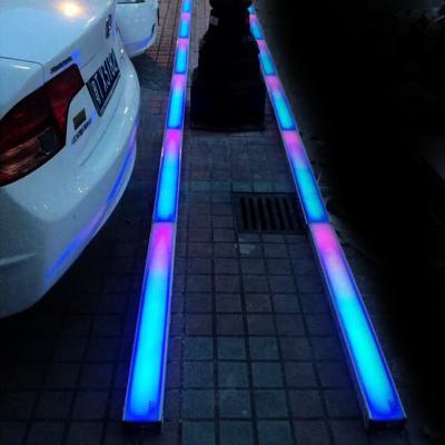 China Digital LANDSCAPE decorative outdoor projection floor DMX512 RGB color led recessed linear light for sale