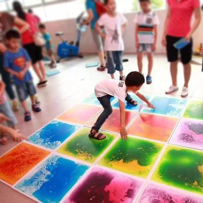 China PVC Baby Play Crawling Mat Kindergarten Kids Floor Non-slip Colored Sensory Anti-Slip Vinyl Colored Liquid Crawling Mat for sale