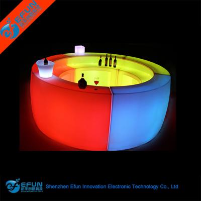 China Plastic Bar Table Eco Indoor / Outdoor Night Club Illuminated Led Round Bar Counter for sale