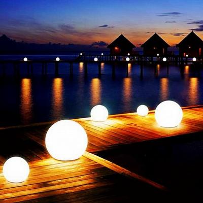 China Waterproof Outdoor Remote Control Hotel RGB Color Changing Led Light Up Ball Light PE Plastic Pool Floating Led Light Ball for sale