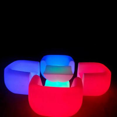 China Modern Commercial Led Bar Sofa Set Furniture Modern Nightclub RGB Color Lighting Sofa Chair Outdoor Cafe Hotel Leisure Sofa Chair for sale