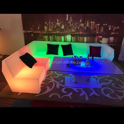 China BAR SET Outdoor Bar Furniture Sets RGB Color Changing Led Curved Bench For Bar / Club / Outdoor Events for sale