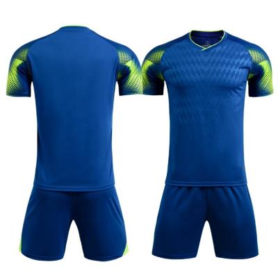 China 2021 2022 Wholesale Antibacterial Sublimated Royal Blue Soccer Jersey Man Football Tank Top Soccer United Jersey Kits for sale