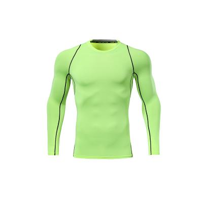 China Men Solid Color Long Sleeve T-Shirt Breathable Fitness Running Sportswear Tight Stretch Sweat Quick Dry Shirt for sale