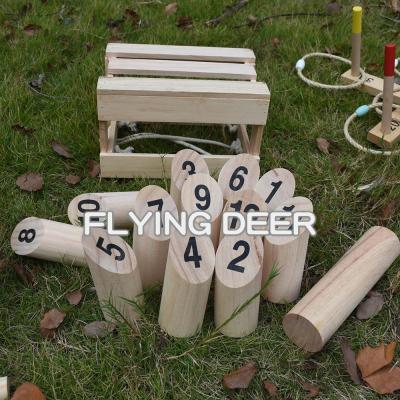 China Wooden number kubb promotion outdoor games 12 game lawn throwing game for kids for sale