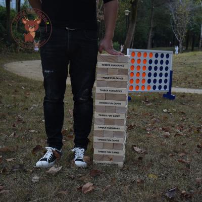 China DIY TOY Customized Children's Educational Toys Giant Wooden Block Tumbling Tumbling Tower With Storage Bag for sale