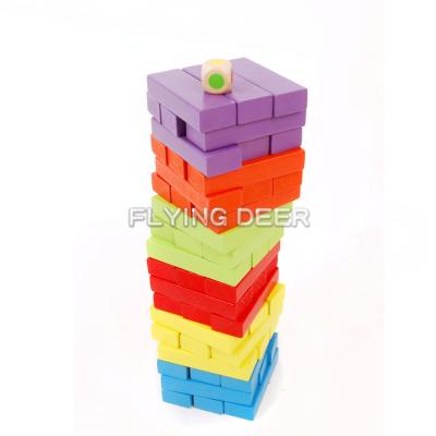 China New Product Eco - Friendly Material Kids Stacking Blocks Wooden Tumbling Game Tower for sale