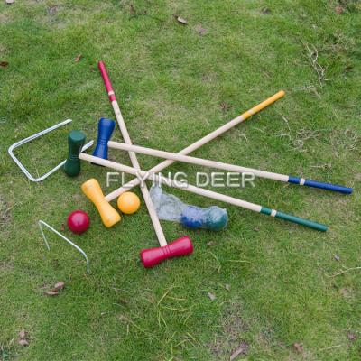 China Family Croquet Set Outdoor Lawn 4 Player Wooden Croquet Set for sale