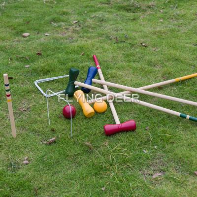 China Croquet Set Outdoor Garden Mallet Wooden Croquet Toy 4 Player Set for sale