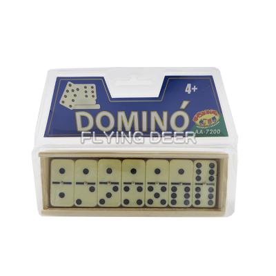 China Eco-friendly Non-Toxic Kids Toys Hot Selling Domino Box Melamine Wooden Domino for sale