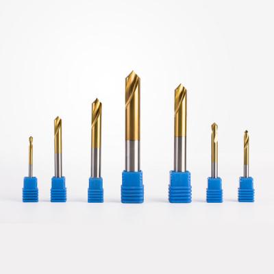 China HRC55 HRC45 HRC50 2 Metal Holes Tungsten Steel Chamfer End Mill Spline Spot Drill Bit for sale