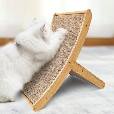 China Cat Scratch Post Wooden Scratching Viable Furniture T Train Cat Scratchers with Catnip for sale