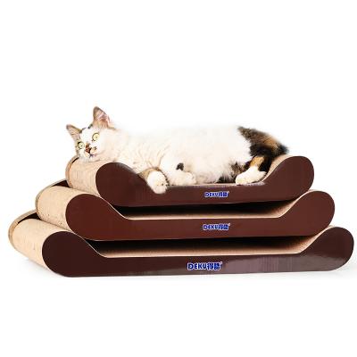 China Viable Deku-Cat Bed Work Area The Living Room Sofa Bed Cat Scratcher Mat Cardboard Scratch With Catnip for sale