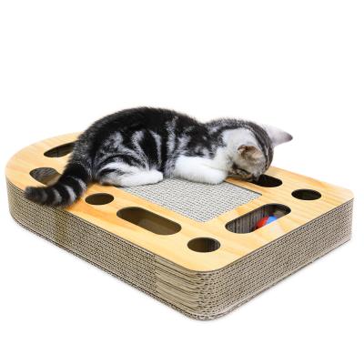 China DEKU Stored Pet Interactive Smart Toy for Cat Corrugated Cardboard Cat Scratcher with Catnip for sale