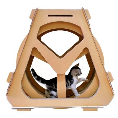 China Viable Toys Cats Kittens Wheel Fun Play Work Area Corrugated Paper Paper Cat Scratchers With Catnip Free for sale