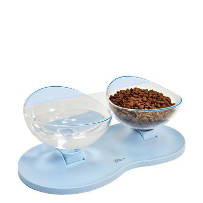 China DEKU Cat Dog Bowl Raised Food Water Stored Bowl with Detachable Elevated Stand Pet Feeder Tilted Pet Bowl for sale