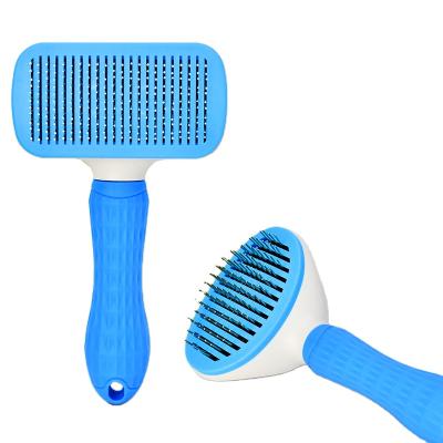 China Self-Cleaning Stocked Slicker Brush for Dogs and Cats Pet Dematting Grooming Brush Easily Removes Pet Mats Tangle Fur From Coat for sale