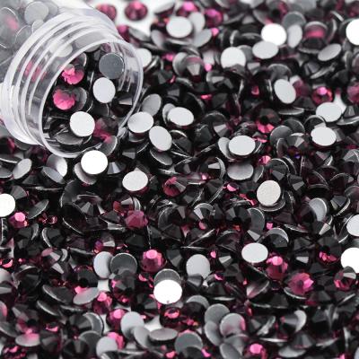 China Flatback SS3-SS50 Amethyst Color Nail Flat Back Glass Rhinestone Art Gems Crystal Rhinestones Round Sticker For Decoration for sale