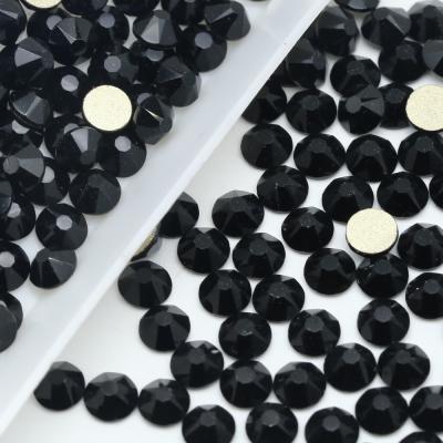 China Flatback Cut 16 Facets Multi Size Flatback Black Round Crystal Stone 2088 Glass Rhinestone for sale