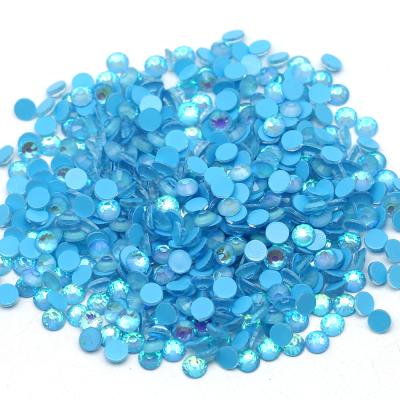 China Wholesale SS6-SS30 Flatback Flatback Aquamarine AB Not Hot Fix Glass Rhinestone for sale