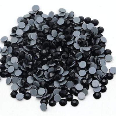 China Black Bulk Flatback Glass Hotfix Flat Back Fake Stone For Jewelry Making for sale