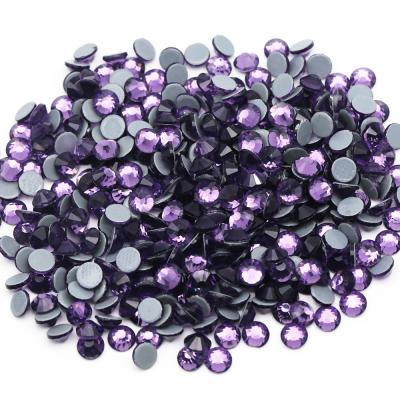 China Wholesale Luxury Flatback Tanzanite Crystal Hot Fix Glass Rhinestones For Garment Diy Accessories for sale