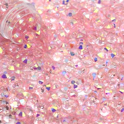 China Non-Hot Fix Flatback Crystal Ab Transparent Bottom Lt. 2mm-6mm Amethyst AB Resin Rhinestone Nails For Nail Decoration for sale