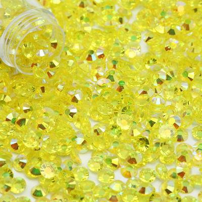 China Citrine Clear Bottom Fake Flatback Stone 2mm 100000Pcs Jelly Ab Flatback Round Resin For Nail Art Decoration for sale