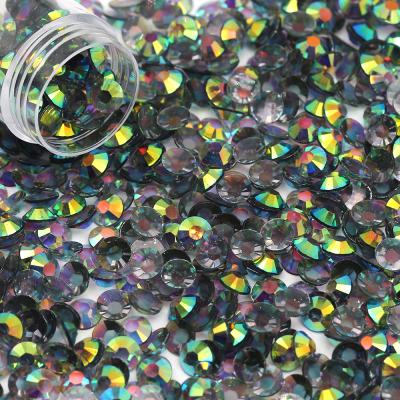 China Wholesale Flatback Flatback Black Diamond Ab Transparent Jelly Mix Size And Color Round Resin Stone for sale