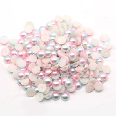 China Lt Pink& Lt.Blue Rainbow Color Fake Pearl Bead Case 2-16mm Diy Half ABS Plastic Beads Phone Case for sale