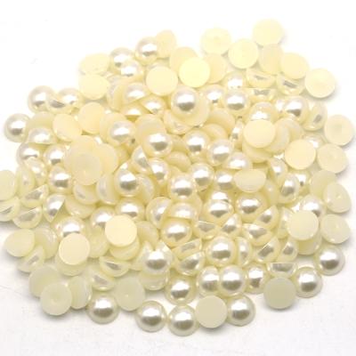 China Diy Phone Case Off White 1.5mm 2mm 2.5mm 3mm 4mm 5mm 6mm 7mm 8mm 10mm ABS Semicircles Bead Lvory Bead For Crafts for sale