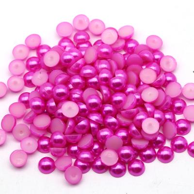 China Diy Phone Case 2mm 3mm 4mm 5mm 6mm DK Peach ABS Half Round Loose Bead Flatback Bead For Jewelry Making Diy for sale