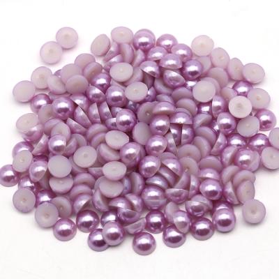 China Diy Phone Case Accept Customized Mixed Sizes Color Faux Flatback ABS Half Round Pearls Plastic Rhinestones Flatback Lt.Amethyst for sale