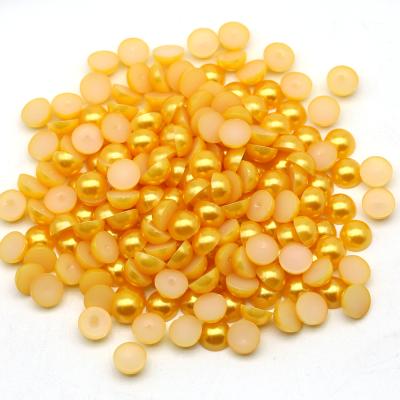 China Flat Back Nail 2.5Mm Loose Art Pearl For Nail Decoration Hlaf ABS Topaz Color 1.5Mm 2Mm Diy Phone Case for sale