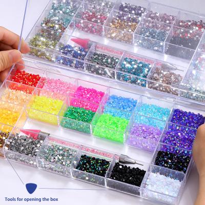 China Wholesale Flatback Accept Customization Mix 18 Color 3mm Crystal Flat Back Jelly AB Resin Rhinestone Kits for sale