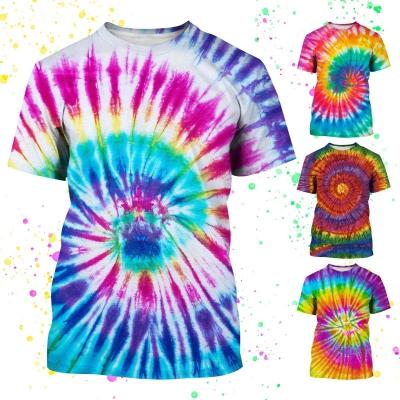 China Luxury Wholesale Custom Made Oversized T-shirt OEM Fashionable Tie Dye Anti-pilling Dyed T-shirt Cotton Tee For Men for sale