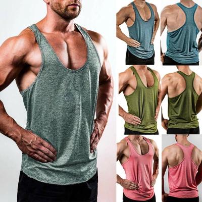 China Custom Gym Mens Bodybuilding Sleeveless Tank Tops Tank Tops Anti Pilling Tank Tops Muscle Men Plus Size Fitness Workout Vest for sale