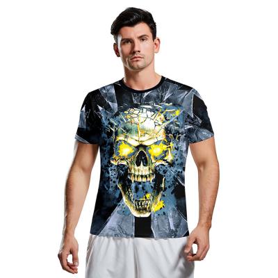 China Anti-pilling Customize Round Neck 3D Sublimated Black Short Sleeve T-Shirts Mens Short Sleeve T-Shirt for sale