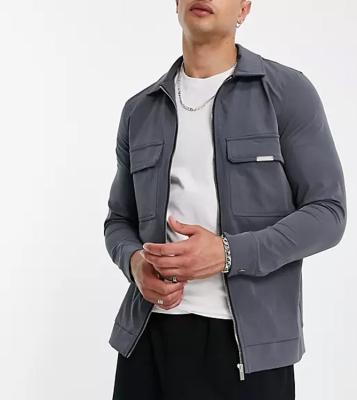 China Wholesale High Quality Male Casual Solid Custom Zipper Viable Stand Collar Jacket Cargo Jackets Men for sale