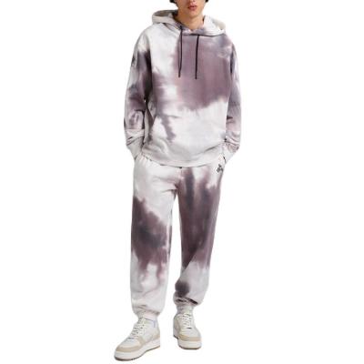 China Viable Wholesale Custom Logo Men's OEM 100% Cotton Sweatpants And Hoodie Set Tie Dye Tracksuits for sale