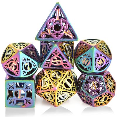 China Custom Colored Zinc Alloy Polyhedral Dies Dies Set Dungeons And Game Dragons Plating Enamel Metal Dies for sale